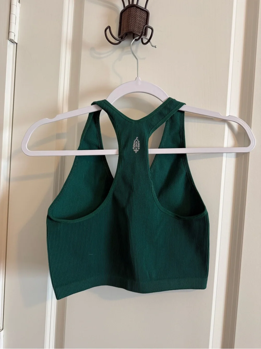 FP Movement by Free People Ribbed Racerback Crop Top - Forest Green - Picture 2 of 3